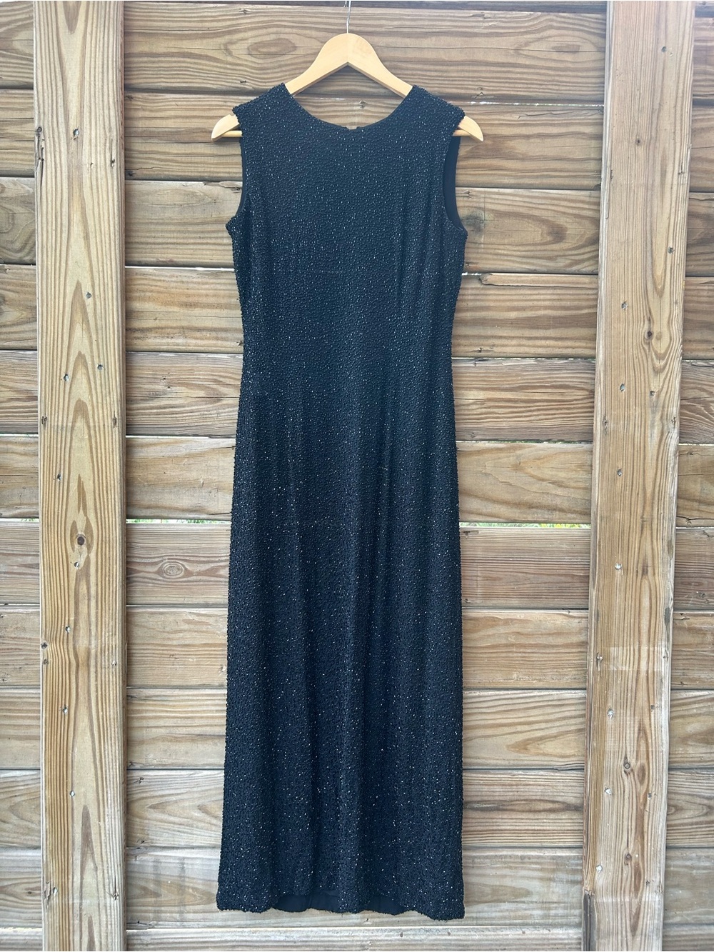 Glamorous Black Beaded Maxi Shift Dress